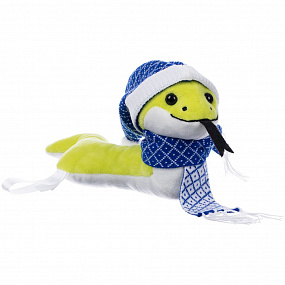 Мягкая игрушка Baby Snake Left, в зеленом шарфике и шапочке